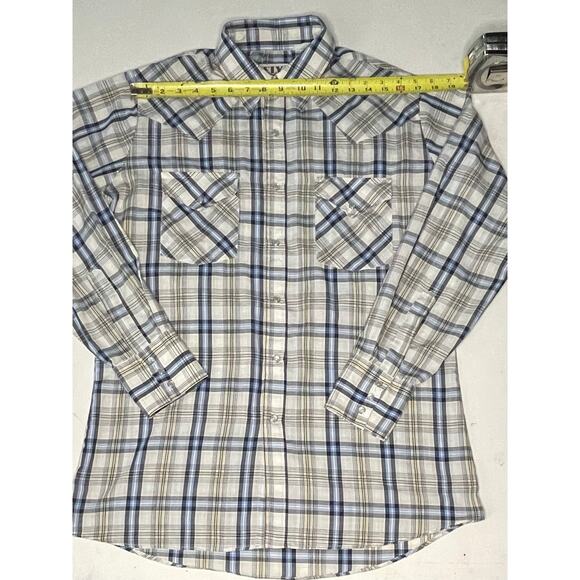 VTG Ely Cattleman Western Pearl Snap Shirt Men M Plaid Long Sleeve Cowboy Rodeo - Picture 3 of 7